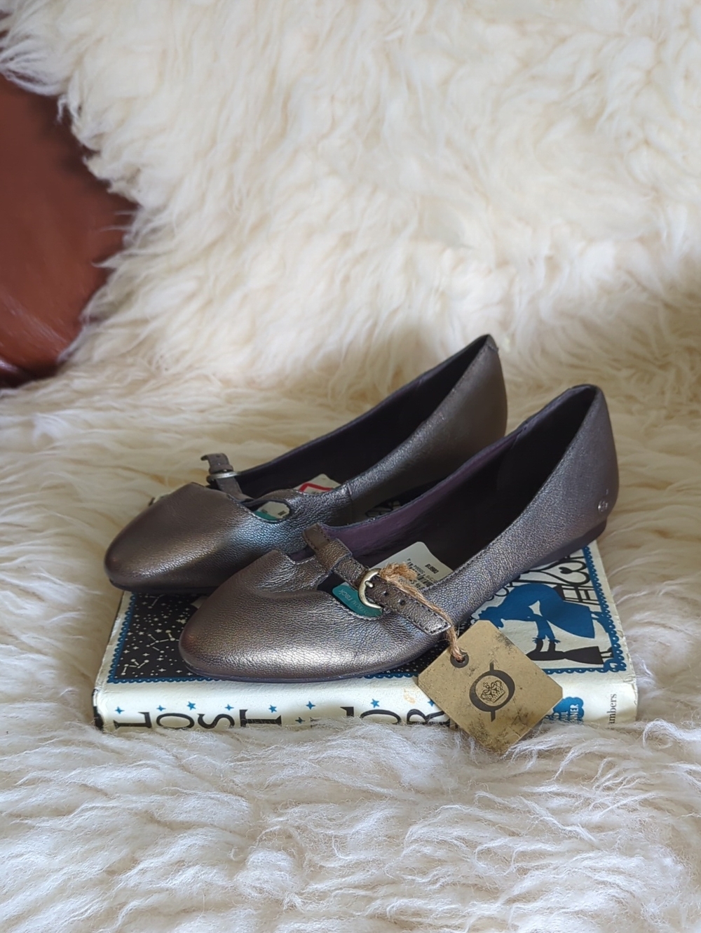 Born - Metallic Leather Flats In Bronze